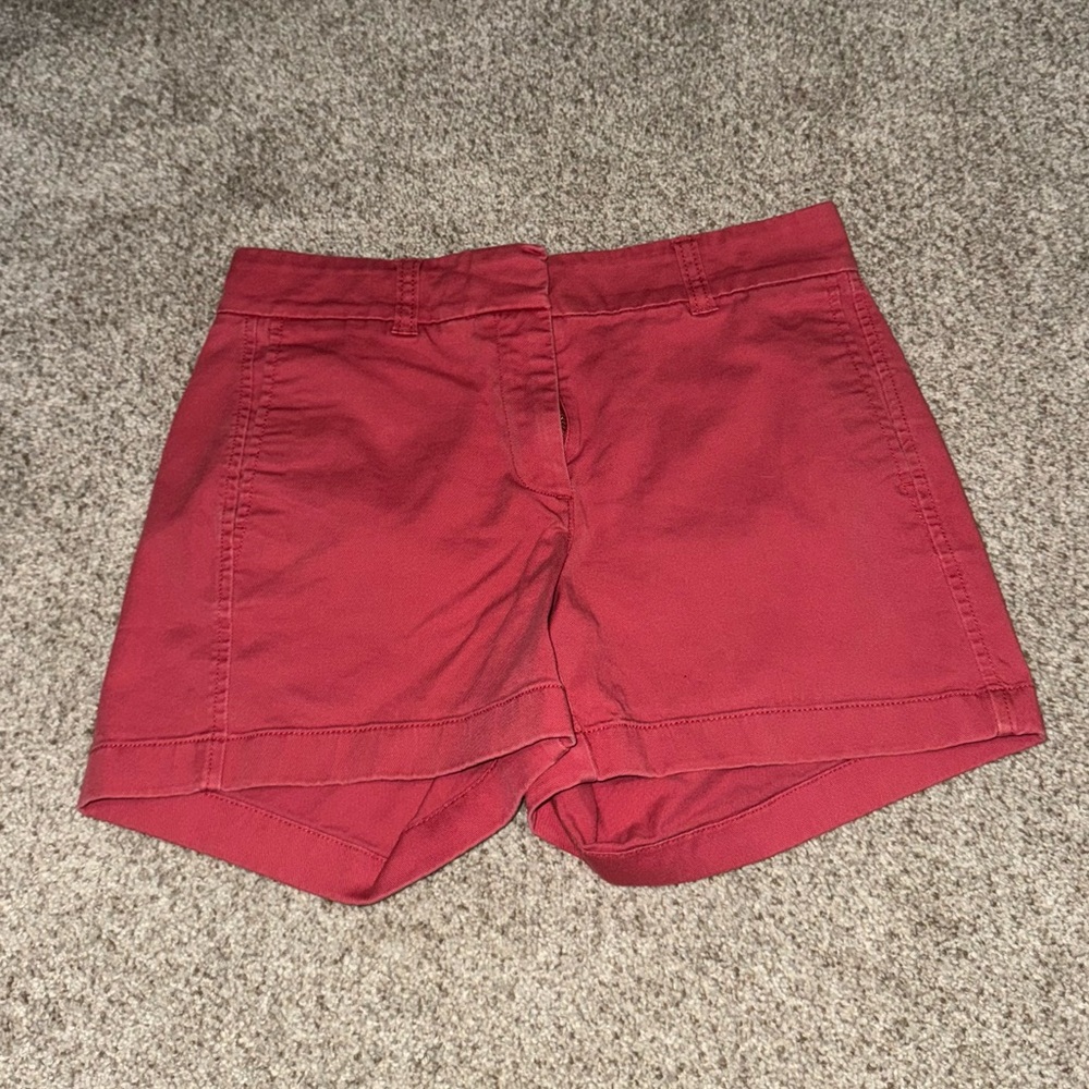 J. Crew Red 4” Chino Shorts